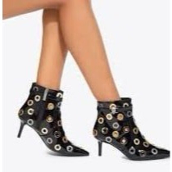 Kurt Geiger London Kensington Flexi Eyelet Ankle Boots Sz W 38 Edgy Witchy Goth - Picture 2 of 8